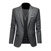 Boutique de mode couleur unie haut de gamme marque décontracté affaires hommes Blazer marié robe de mariée Blazers pour hommes costume hauts Jacke manteau 240124