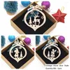 Décorations de Noël 6pcs pendentifs en bois boule creuse étoile ornements suspendus pour décor d'arbre cadeaux pour enfants bricolage peinture bois artisanat