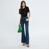 Damen Jeans Blau Flare Für Frauen Hohe Taille Lässige Streetwear Dehnbare Denimhose Schlanke Lange Hosen Damen