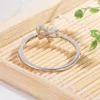 Pierścienie klastra moda słodka, fajny prosty pierścień dla kobiet 925 srebrny kokardka