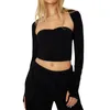 Women's T Shirts Womens Two Piece Outfits Summer Strapless Basic Slim Fit Tube Tops And Long Sleeve Shrug Set Y2k Streetwear