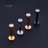 1050pcs G23 ASTM 36 Fashion Threadless Earrings Piercing Tragus Stud Crystal Labret Ear Ring Zircon Helix Charilage 240130