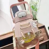 Garrafas de água claras kawaii meninas crianças conjunto presentes portátil garrafa de plástico adesivos bonito crianças botella de agua drinkware