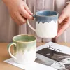 Mugs 330ml Creative Ceramic Coffee Mug Vintage Home Office Porcelain Cup Milk Drinks Tea Breakfast Cups Kitchen Drinkware Tumbler