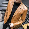 Plus S-5xl moda męskie kurtki skórzane Kpop w stylu Kpop Jesienna kurtka motocyklowy faux skórzany płaszcze wino czerwone czarne płaszcze płaszcze240127