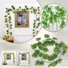 Decoratieve bloemen Kunstbloem Wijnstok Nepbladeren Garland Plant Plastic Rotan String Wanddecoratie Planten Bruiloftsfeest Hom