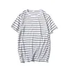 Homens camisetas 2024 Harajuku Stripe Camisa Homens Casual Manga Curta Tshirt Streetwear Moda Preto Branco Tops Tees O Pescoço Hip Hop