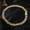 Corrente cubana de moissanite de 20 mm, venda quente, redonda, corte brilhante, ouro 10k 14k, corrente cubana Miami