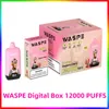 Original WASPE Digital Box puff 12000 Disposable Vape Pod Device vapers puffs 12K/10K Rechargeable e cigarette WASPE 12000 BANG 15000 BANG BOX