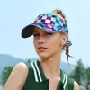 BERETS SPORT SUN CAP JUSTABLE VISOR UV Skydd Topp Tom TOMIS TENNIS GOLF RUNS SUNSCREEN HAT TROPISKA PALM Blad Geometriskt mönster