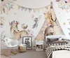Personalizado 3d papel de parede pintado à mão animal quarto das crianças fundo mural decoração para casa em relevo material autoadesivo murais 240122