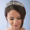 Fermagli per capelli Moda Donna Tiara a forma di sole con corona di strass