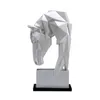 Arte animale testa di cavallo ornamenti resina decorazione della casa nordico geometrico origami artigianato arredamento scrivania decor statuetta 240123