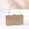 Fashion Designer Women Evening Bag Rhinestone Silver Gold Clutches Ladies Banquet Wedding Dinner Long Purse Female Handbag 240126