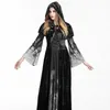 Casual Dresses Cotton Halloween Cosplay Dress Slim Fit Ladies Bodycon Maxi Gothic Style Bind Long Sleeve Vacation Outfit