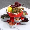 Plates 2 Layers Simple Rotating Dried Fruit Storage Plate Durable Candys Nuts Box For Friends Party