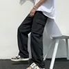 Men's Pants Summer Sweatpants Loose Pattern Men Cargo Solid Color Great Stitching Deep Crotch Multi Pockets