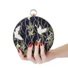 Evening Bags New Round Ball Dinner Bag Diamond Evening Bag Banquet Embroidery Bracelet Hand Dress Japan and South Korea Women's