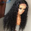 Human Hair Wig Deep Wave Closure 136 Lace Frontal Glueless PrePlucked Bleached Knots Wigs 134 240127