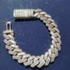 Nouveauté Bracelets en argent glacé 925 unisexe Bagutte coupe Vvs Moissanite Bracelet à maillons cubains