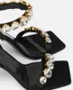 Summer 2024 Nice Women Sandals Shoes Crystal-cut Strap With Rhinestones Studs Stiletto Heels Open Square Toe Satin Party Dress Wedding Lady Gladiator Sandalias