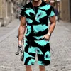 Mens Tshirt Set Funny Summer Fashion O Neck Street Sportswear 3D Printed Luxury Outfit Tops Beach Harajuku Hiphop Casual 240201