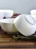 Tallrikar keramiska skålen hushåll ris ben pensera rent vit ao stor kapacitet soppa bordsartiklar