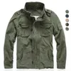 Men Military Jacket Men M65 Denim Retro Cargo Jacketes Outdoor Multi Pockets Camo Tops Field Casual Fashion Hiking Coats Uniform 240129