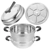 Caldeiras duplas de aço inoxidável, panela a vapor para cozinhar alimentos para panela, sopa prática