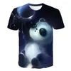 Erkek Tişörtleri 2024 Moda Hayvan Tees Şık Yaz Erkekler/Kadınlar T-Shirt 3D Baskı Sevimli Dev Panda Gömlek Çocuk Tops