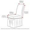 3D Seersucker Chair Cover Long Skirt Chair Covers for Dining Room Wedding el Banquet Stretch Spandex Home Decor High Back 240119