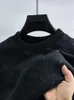 Fashion Letter Embossed Sweater AutumnWinter Trend Mens Plush Thickened Tshirt Casual Warm Round Neck Pullover 240123