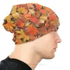Bérets feuilles d'automne Bonnet Homme extérieur chapeau mince peinture à l'huile Skullies bonnets casquettes pour hommes femmes chapeaux en tissu créatif