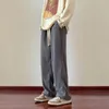 Jesienne w stylu męskie spodnie z szerokimi nogawkami swobodny luźne spodnie Corduroy Wszechstronny trend spodni 240125