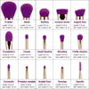 Jessup pinceaux 15 pièces violet foncé pinceaux de maquillage ensemble poudre fond de teint fard à paupières Eyeliner contour des lèvres correcteur tache 240118