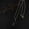 Modemerk sieraden ketting Luxe Sterling Collectionklassieke Edelsteen Kruis Zes Sterren Zwaard Heren en Dames Paar Ketting Sieraden