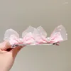 Haarschmuck 2 teil/satz Stoff Bogen Knoten Clip für Mädchen Kinder Koreanischen Stil Niedliche Prinzessin Baby Kleine Haarspange Haarspangen Haarnadel