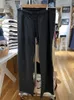 Retro solidne sznurka szerokie spodni Spring Szare Szare Casual High Talle Joggers Brespants Femme Y2K Streetwear Lose Spodle 240201