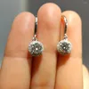 Dangle Earrings Geoki 18K White Gold Round Perfect Cut Passed Diamond Test Total 1 Ct D Color Moissanite Drop Luuxry Wedding Jewelry