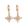 Dangle Earrings Trend 2024 Design Drop Luxury Woman Quality Jewelry Gold Color Multi-color Natural Zircon Vintage