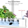 Water Pump Smart Hydroponics Growing System Indoor Garden Kit 9 PODS Automatisk tidpunkt med höjdjusterbar 15W LED -odlingsljus 240122