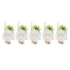 Flores decorativas 5pcs casamento boutonniere pino fixo plástico flor artificial corpete para noiva e noivo