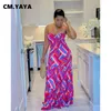 Casual Dresses CM.YAYA Women Strapless Sleeveless Boho Fit And Flare Maxi Long Dress 2024 Beach Vestidos Summer Party Evening