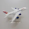 Alloy Metal Air British Airways A380 Airlines Diecast Airplane Model Airbus 380 Plan Model W Stand Aircraft Kids Gifts 16cm 240201
