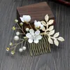 Hair Clips 4/6PCS Women Bridal Wedding Party Jewelry Stick Bride Flower Pins Headpiece Pearl Rhinestone Accessories