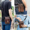 100% Crazy Horse Cow Leather Men Crossbody Bag Vintage Shoulder Bag For Man Multifunktionella telefonpåsar Kvalitet Bolsa 240118