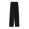 Women's Pants Early Autumn Worsted Cashmere Wide-Legged High Waist Comfort Casual Elastic-Waist Straight-Leg F