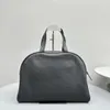 2024 Original order high quality first release all leather all black handbag crossbody bag women's and men's bag designer bag retro semicircle calfskin tomato juice