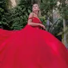 Rote Quinceanera-Kleider 2024 Spitze Applikationen Perlen Tull Mexikanisches Ballkleid Abschlussball-Partykleid Vestidos Butantes 15 Jahre