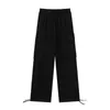 Men's Pants Secure Pocket Men Work Trousers Retro Style Cargo With Elastic Waist Wide Leg Multi Pockets For Comfortable